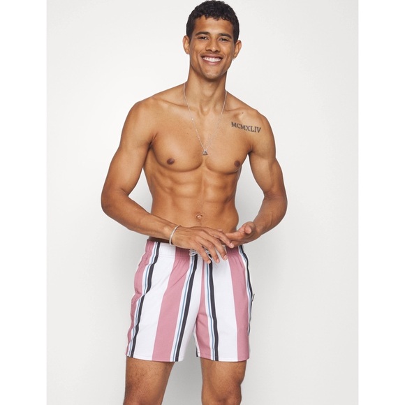 Hollister  Eleavted Essentials Stripes Swimming Shorts Sz M - Picture 1 of 10